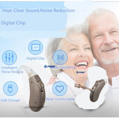 ZZOOI 4 Channel NEW Best Mini Digital Hearing Aid Sound Amplifier for Elderly Deafness BTE Audio Amplifier Ear Aids Adjustable