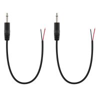 (2 Pack) Replacement 3.5mm Male Plug to Bare Wire Open End TS 2 Pole Mono 1/8" 3.5mm Plug Jack Connector Audio Cable Repair Cables