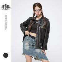 Fast Shipping Vvsmars Punk Hot Girl Retro Old Pu Leather Set Niche Rock Locomotive Jacket 1023