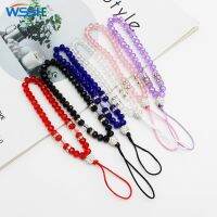 Crystal Bead Long Short Phone Lanyard Necklace Strap for Iphone Huawei Redmi Xiaomi Samsung  Camera Keychain on The Phone Phone Charms