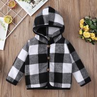 ZZOOI Toddler Boys Girls Shirt Coat Jacket Plaid Long Sleeve Kids Tops Hooded Boys Size 5t Winter Coat Winter Coats Boys Size 7