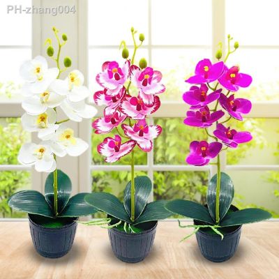 1 Set Charming Artificial Flowers Pot Vivid Natural-Looking Lightweight Desktop Fake Potted Flowers