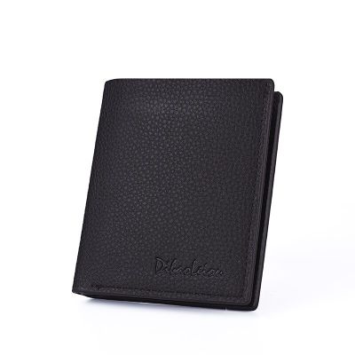 【JH】Wallet Men Short Ultra Thin Cowhide Business Wallet Simple Casual Wallet Men Leather Card Holder Wallet