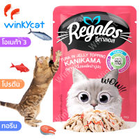 Winky Wink✨?อาหารแมว?เกรดพรีเมี่ยม อาหารแมวเปียก อาหารสัตว์เลี้ยง อร่อยทุกรสชาติ Cat Snack  Regalos01 70g