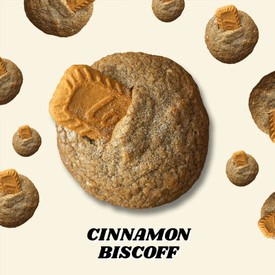 Jumbo Cookie - Cinnamon Biscoff 80g. คุ้กกี้ยักษ์ รส Cinnamon Biscoff กรอบนอกนุ่มใน - Oven Talk Bangkok