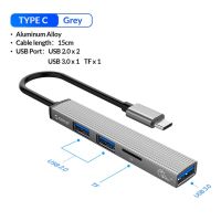 ORICO ฮับ Type C 4พอร์ต USB 3.0ฮับ2.0อะลูมิเนียมเครื่องอ่านการ์ดตัวแยกแบบพกพาอุปกรณ์เสริมสำหรับ PC อะแดปเตอร์สำหรับคอมพิวเตอร์