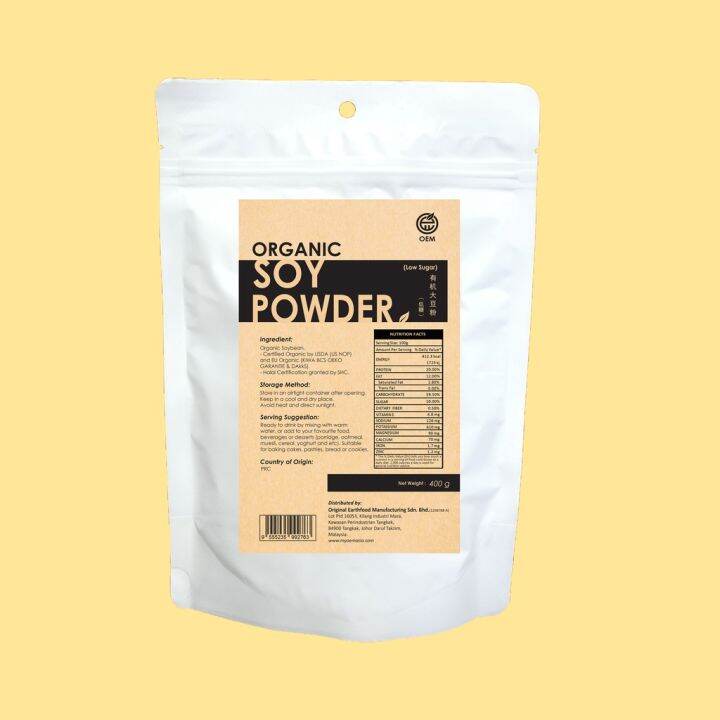 Original Earthfood Organic Soy Powder 400gm Lazada