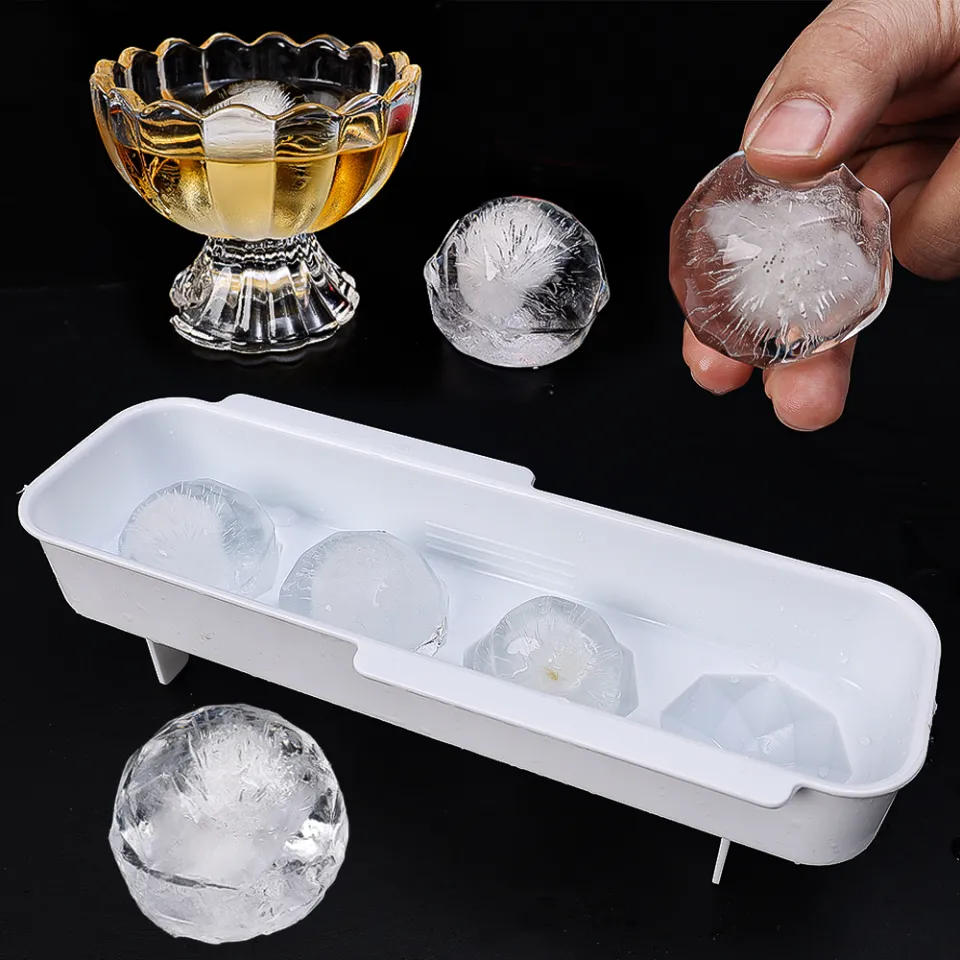 Rose Diamond Shape Ice Cube Mold Whisky Wine Cool Down Ice Maker Reusable  Ice Cubes Tray Mold for Freezer with Lid