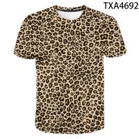 New Leopard Animal Fur 3d Printing T-shirt Mens Womens Kids Fashion Streetwear Sports Fitness Breathable Tops