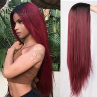 AISIBEAUTY Long Straight Wig Synthetic Wigs for Women Natural Middle Part Lace Wig Heat Resistant Natural Wig for Black Women Gift gift