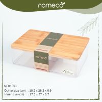 [คุณภาพดี] NAMECO รุ่น NC01091 ECO FRIENDLY กล่องเก็บอุปกรณ์พร้อมฝาไม้ พลาสติกเป็นมิตรกับสิ่งแวดล้อม 1404689