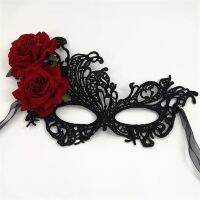 Banhado a ouro Espessado Lace Rose Mask Party Meia Face Halloween Maquiagem Bola Sexy e Divertido Eye Mask