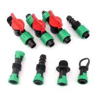 5Pcs/Lot 16mm Micro Irrigation Drip Tape Connectors Thread Locked Shut-Off Valve Elbow Tee Agricultural Drip Irrigation Fittings Valves