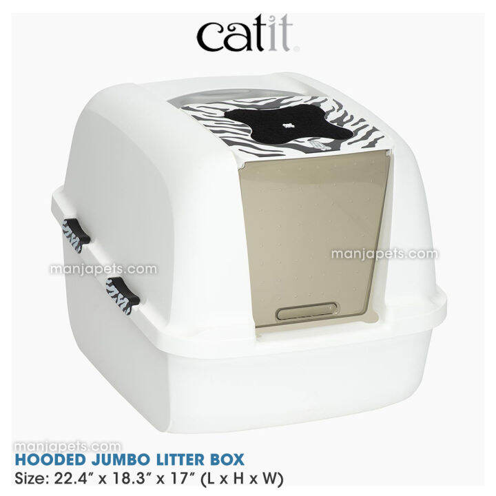 Catit Jumbo Hooded Cat Litter Pan White Tiger Lazada