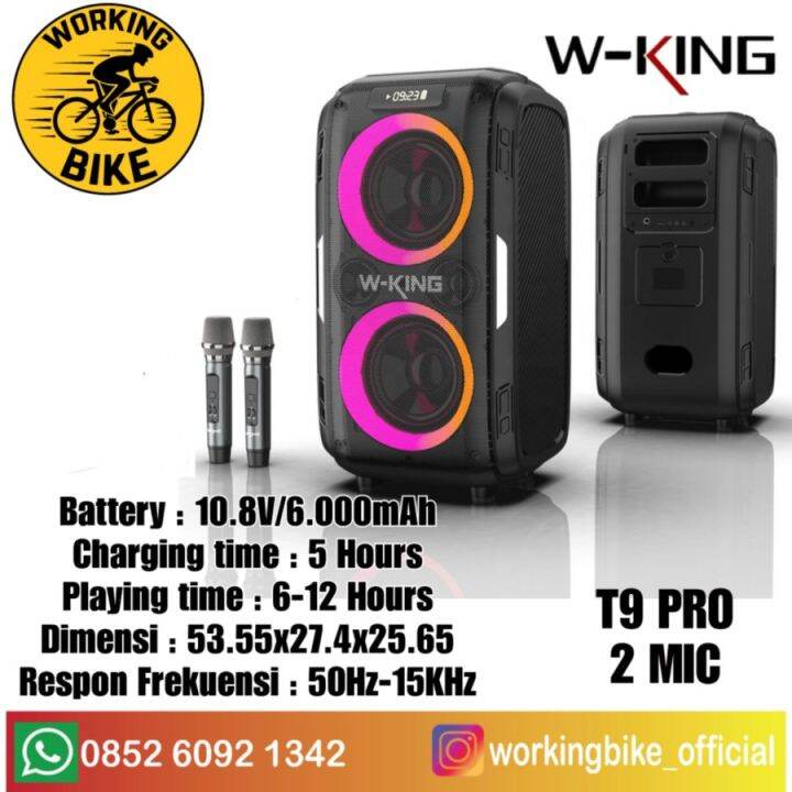 W-king T9 PRO Speaker Party Karaoke Portable Bluetooth Wireless 2 Mic ...