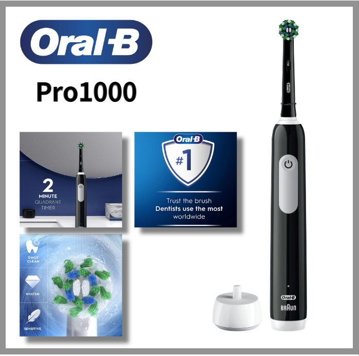 ORAL-B PRO 1000 Rechargeable Electric Toothbrush Pressure Sensor ADA ...