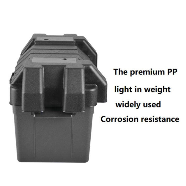 กล่องที่เก็บของแบตเตอรี่อเนกประสงค์ความจุขนาดใหญ่พร้อมสายรัดอเนกประสงค์สำหรับเรือบรรทุกรถยนต์-rv