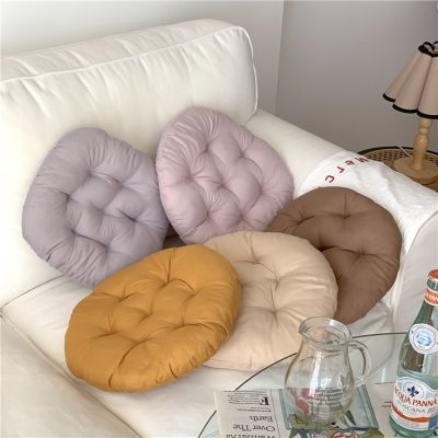 ☄☜✓ Ins Style Simple Solid Color Round Cushion Morandi Color Fart Cushion Dengzi Sedentary Student Office Dormitory Cushion