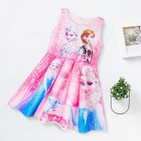 [COD] 2022 foreign trade new girls dress jacquard fabric childrens summer ice and snow princess 50662A