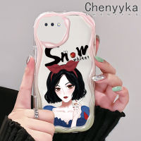 เคส Chenyyka สำหรับ OPPO A3s A12E A5 2018 Realme C1เคสลายสโนว์ไวท์สาวสวยลายคลื่นเนื้อครีมกันกระแทกแบบใสนิ่มเคสมือถือเคสโปร่งใสลายกล้องถ่ายรูปฝาครอบป้องกันซิลิกาเจลที่สร้างสรรค์