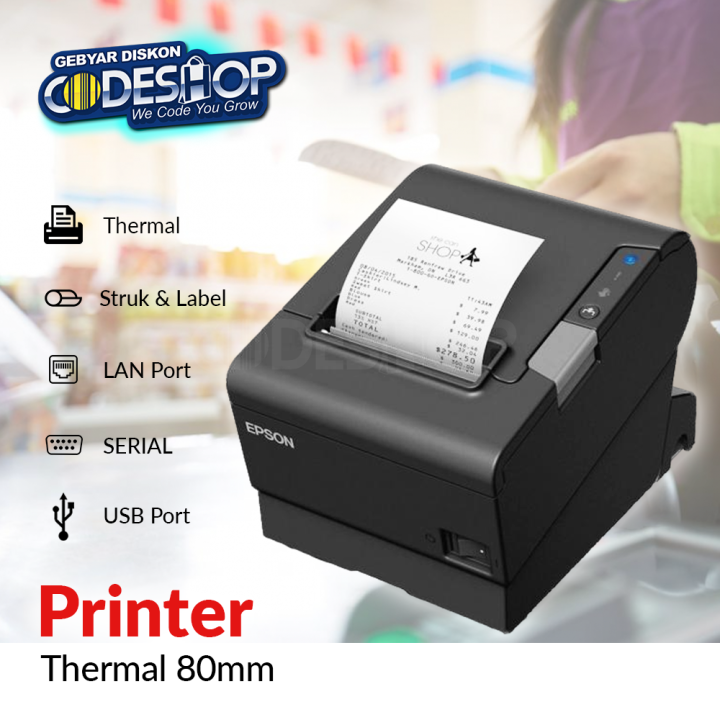 Epson Tmt88vi Printer Kasir Thermal 80mm Pos Receipt Usb Serial Lan By Codeshop Lazada Indonesia 0394