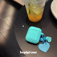 จี้ความรักสีเขียวฟลูออเรสเซนต์น่ารักเหมาะสำหรับเคสเคสหูฟัง Apple เคส Pro ป้องกันแบบนิ่มรุ่น Airpodspro3สาย