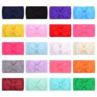 【YF】 1PCS Solid Cotton Kids Bows Cables Turban Headband For Baby Girls Knot Elastic Hairbands Handmade Headwear Hair Accessories