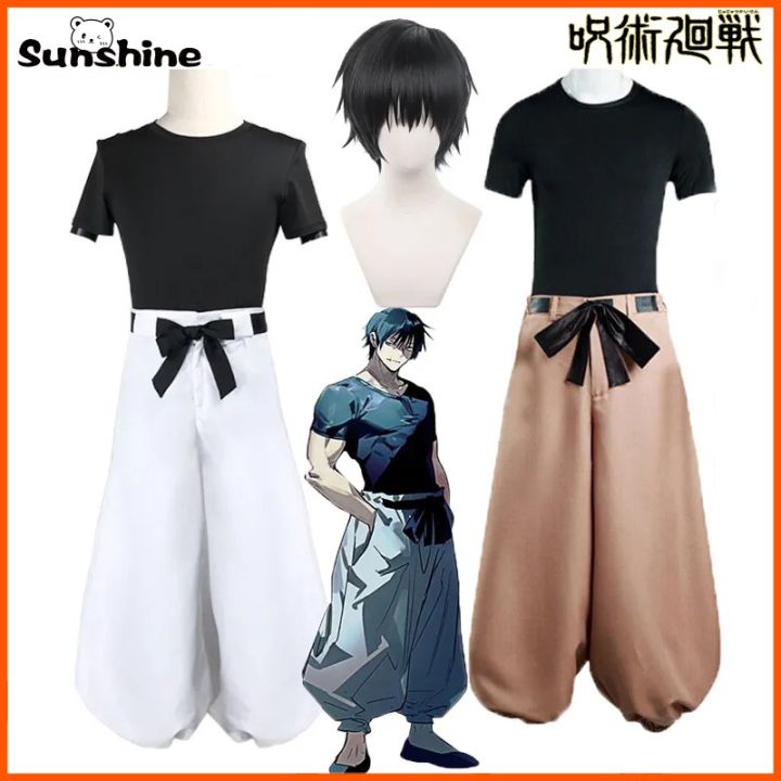 Anime Jujutsu Kaisen Fushiguro Toji Cosplay Costume Top Pants Wig ...