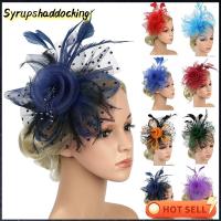 SYRUPSHADDOCKING ผู้หญิงสาว ดอกไม้ตาข่าย Fascinators ผม ค็อกเทล ที่คาดผมงานเลี้ยงน้ำชา กิ๊บติดผมขนนก ที่คาดผม ALICE หมวก fascinator