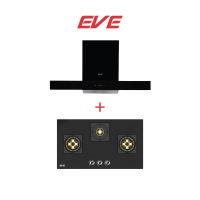 EVE เครื่องดูดควันติดผนัง HC-LOFTBOX-90 + เตาแก๊ส 3 หัว HB78-3BBL/BG