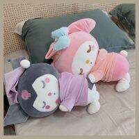 ตุ๊กตานอนผ้ากำมะหยี่ Kawaii Sanrio จากญี่ปุ่นขนาด40ซม. ตุ๊กตานุ่มนิ่มลาย Kuromi Ragomi Dol การตกแต่งบ้านนุ่มตุ๊กตามือของขวัญของเล่นสำหรับเด็ก