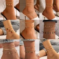 【CW】∋ﺴ☁  Tocona Bohemia Tassel Star Chain Anklet Leg Foot Jewelry key Alloy for Accessories