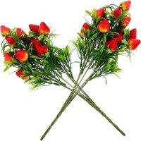 【DT】 hot  Simulated Strawberry Fake Bunch Adorn Festival Decor Branches Bouquet Wedding Vases Centerpieces