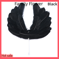 Family Flower Flash Sale ของตกแต่งหน้าเค้กขนนกปีกนางฟ้า1ชิ้นสำหรับงานเลี้ยงฉลองวันเกิดของเด็กทารก