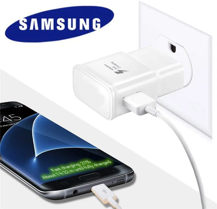 Original Samsung Fast Charger Adaptive Fast Charger Kit,Fast Charging  Adapter Travel Charger + Micro USB Data Cables-Wall Charger for Samsung  Galaxy S7/S7 Edge/S6/Note5/4 /S3(White) | Lazada PH