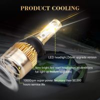 LEADTOPS 2PCS Tricolor Car LED Headligt H7 H11 H1 H3 H8 H9 H27 880 9005 9006 HB3 HB4 6000K 4300K 3000K Motorcycle Headlamp 12V 60W Fog Lamp Bulb