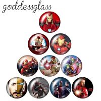 Disney Iron man Avengers Hero 10pcs 12mm/18mm/20mm/25mm Round photo glass cabochon flat back Making findings for bracelets