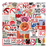 ?พร้อมส่ง?ติกเกอร์คำเตือนต่างๆ สำหรับติดตกแต่ง Warning LOGO no smoking sticker 50pcs