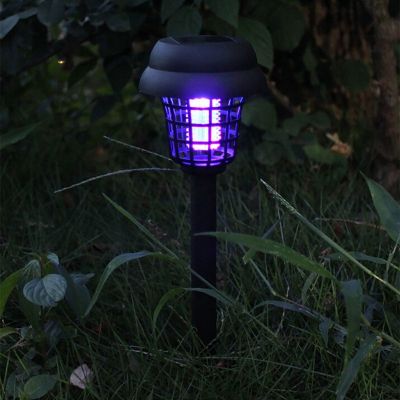 2Pcs Mosquito Repellent Killer Lamp Solar Powered Outdoor Garden Led Light Mosquito Pest Bug Zapper