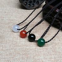 Japanese and Korean Natural Black and Red Agate Pendant Couple Style Jade Sui Lu Tong Necklace Mens and Womens Transshipment Pearl Crystal Jewelry BXF9 BXF9