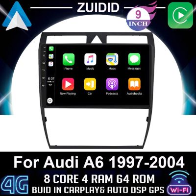 2G + 32G 2Din แอนดรอยด์10 Carplay สำหรับ Audi A6 C5 1997-2004 S6 2 1999-2004วิทยุติดรถยนต์ระบบนำทาง GPS เครื่องเล่นมัลติมีเดีย2Din ดีวีดี