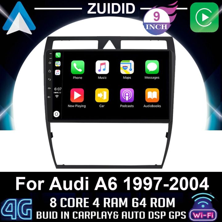 2g-32g-2din-แอนดรอยด์10-carplay-สำหรับ-audi-a6-c5-1997-2004-s6-2-1999-2004วิทยุติดรถยนต์ระบบนำทาง-gps-เครื่องเล่นมัลติมีเดีย2din-ดีวีดี