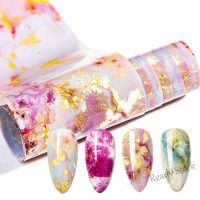 【hot sale】 ✤● B50 Mtssii Marble Stained Pattern Star Paper Decals Laser Glossy Transfer Sticker Nail Art Accessories