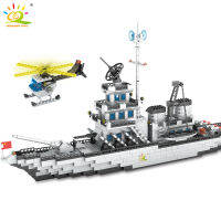 ใหม่ HUIQIBAO ทหาร1125PCS Missile Destroyer เรือรบ Cruiser Building Blocks เฮลิคอปเตอร์เรือกองทัพอิฐชุดเมืองของเล่นเด็ก