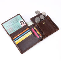 Vintage Wallet Men Genuine Leather Men Wallets Cow Leather Portomonee Male Cuzdan Short Coin Purse PORTFOLIO Card Holder