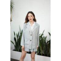 SANYLY SET  ชุดเซ็ทเสื้อเบลเซอร์กางเกงขาสั้นคิ้วๆมาอีกแล้ว