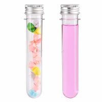 25PCS 30ml Excellent Plastic Transparent Test Tubes With Aluminum CapS Bottles 25x110mm Party Favors Lab Supplies