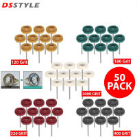 DSstyles ล้องานขัดเงา50ชิ้นพร้อมก้าน1/8นิ้ว/3มม. 5ปลายข้าวที่แตกต่างกันสำหรับพื้นผิวขัดมันเงาขัดสนิม