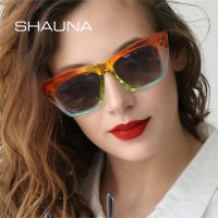 【hot】 SHAUNA Oversized Colorful Sunglasses Gradient Trending Rivets Glasses Men Shades UV400