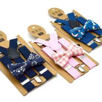 Children Solid Color Suspenders Bowtie Sets Boys Girls Party Wedding Y-Back Shirt Braces Butterfly Belt Kids Pants Jeans Bow Tie Boys Clothing